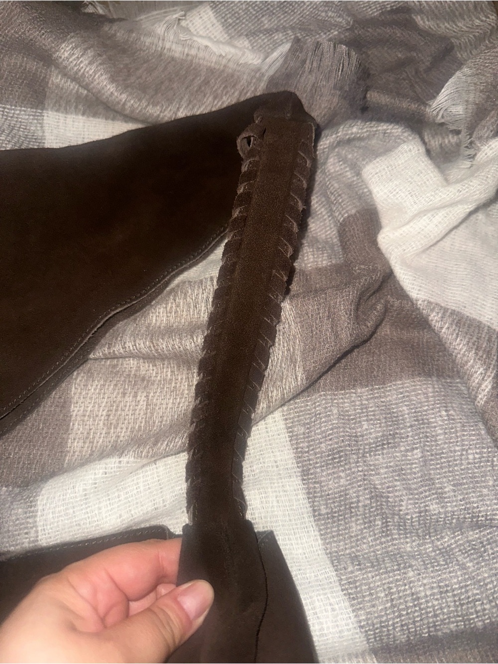 Haute Hippie Dark Brown Suede Hobo Bag - Picture 3 of 5